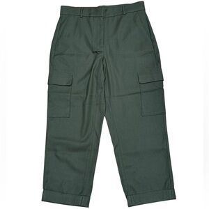 RW & Co Sz 8 Pants Green Cargo Cropped Classic Office Normcore Neutral Workwear